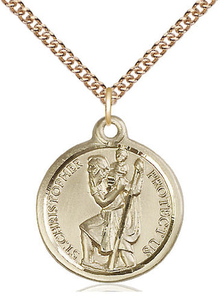 14kt Gold Filled Saint Christopher Medal Religious Jewelry