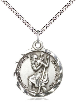 Pewter Saint Christopher Medal Religious Jewelry
