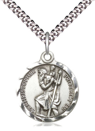 Pewter Saint Christopher Medal Religious Jewelry