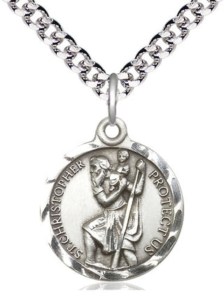 Pewter Saint Christopher Medal Religious Jewelry