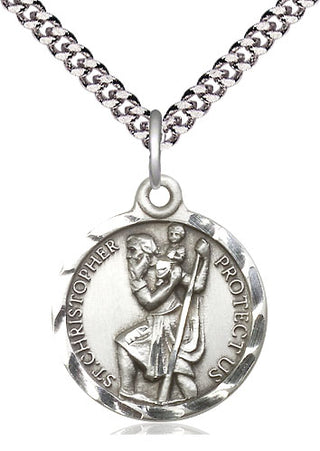 Pewter Saint Christopher Medal Religious Jewelry