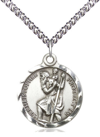 Sterling Silver Saint Christopher Medal Religious Jewelry