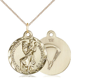 14kt Gold Filled Saint Christopher Paratrooper Medal Religious Jewelry