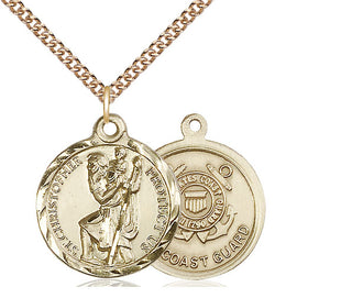 14kt Gold Saint Christopher Coast Guard Medal