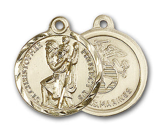 14K Gold Saint Christopher Pendant