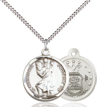 Pewter Saint Christopher Air Force Medal Religious Jewelry