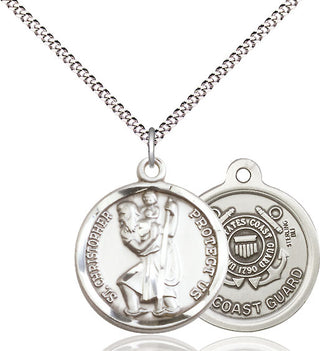 Pewter Saint Christopher Coast Guard Medal Religious Jewelry