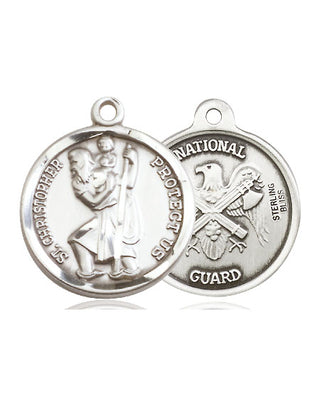 Pewter Saint Christopher National Guard Medal