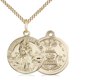 14kt Gold Filled Saint Joan of Arc Air Force Medal Religious Jewelry