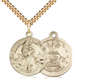 14kt Gold Filled Saint Joan of Arc Air Force Medal Religious Jewelry