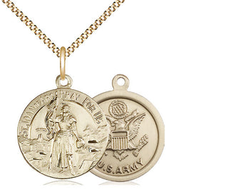 14kt Gold Filled Saint Joan of Arc Army Medal Religious Jewelry