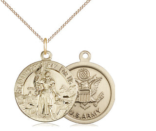 14kt Gold Filled Saint Joan of Arc Army Medal Religious Jewelry