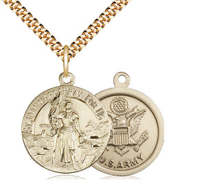 14kt Gold Filled Saint Joan of Arc Army Medal Religious Jewelry
