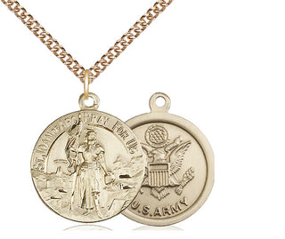 14kt Gold Filled Saint Joan of Arc Army Medal Religious Jewelry