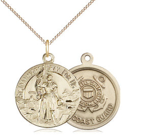 14kt Gold Filled Saint Joan of Arc Coast Guard Medal Religious Jewelry