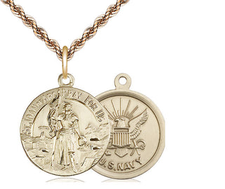 14kt Gold Filled Saint Joan of Arc Navy Medal | Medium