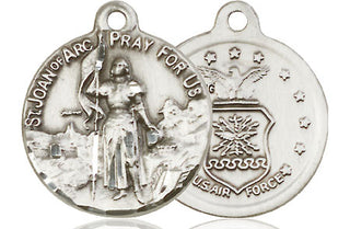 Sterling Silver Saint Joan of Arc Air Force Medal Religious Jewelry