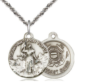 Sterling Silver Saint Joan of Arc Coast Guard Medal Religious Jewelry