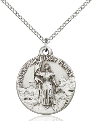 Sterling Silver Saint Joan of Arc Medal Religious Jewelry