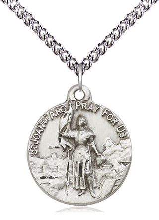 Sterling Silver Saint Joan of Arc Medal Religious Jewelry