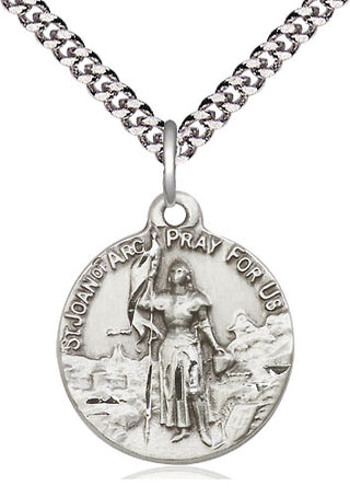 Sterling Silver Saint Joan of Arc Medal Religious Jewelry