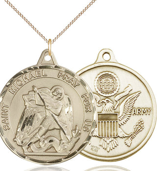 14kt Gold Filled Saint Michael Army Medal Catholic Jewelry