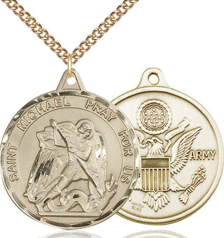 14kt Gold Filled Saint Michael Army Medal | Large