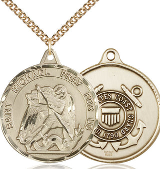 14kt Gold Filled Saint Michael Coast Guard Medal | Large