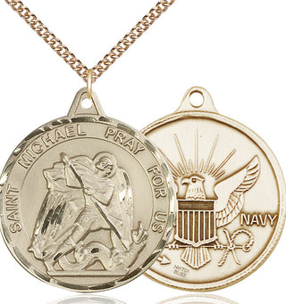 14kt Gold Filled Saint Michael Navy Medal Catholic Jewelry