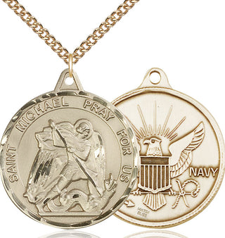 14kt Gold Filled Saint Michael Navy Medal | Large
