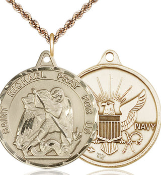14kt Gold Filled Saint Michael Navy Medal | Large