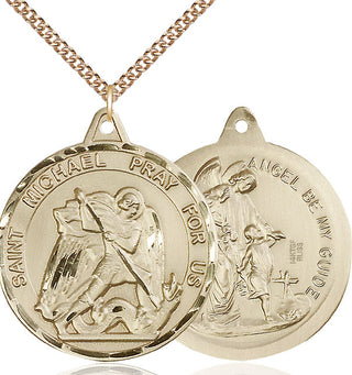 14kt Gold Filled Saint Michael Guardian Angel Medal Catholic Jewelry