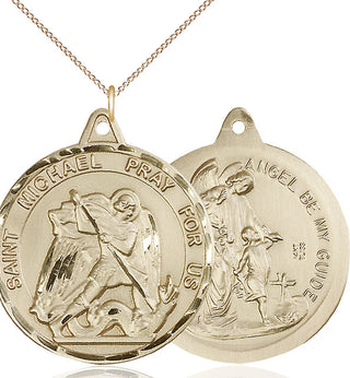 14kt Gold Saint Michael Guardian Angel Medal