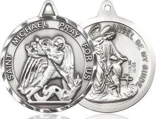 Sterling Silver Saint Michael Guardian Angel Medal Catholic Jewelry