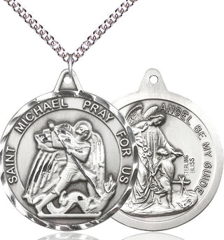 Sterling Silver Saint Michael Guardian Angel Medal Catholic Jewelry