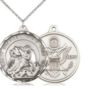 Sterling Silver Saint Michael Army Medal Catholic Jewelry