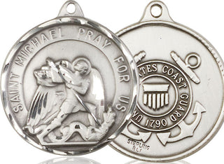Sterling Silver Saint Michael Coast Guard Medal Catholic Jewelry