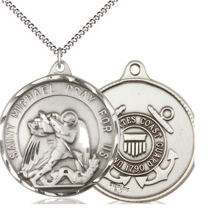 Sterling Silver Saint Michael Coast Guard Medal Catholic Jewelry