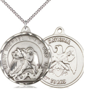 Sterling Silver Saint Michael National Guard Medal Catholic Jewelry