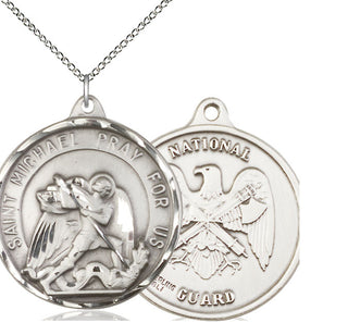 Sterling Silver Saint Michael National Guard Medal Catholic Jewelry