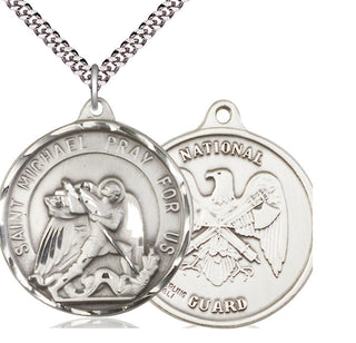 Sterling Silver Saint Michael National Guard Medal Catholic Jewelry