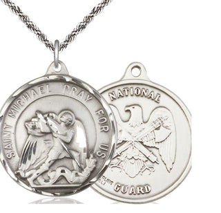Sterling Silver Saint Michael National Guard Medal Catholic Jewelry