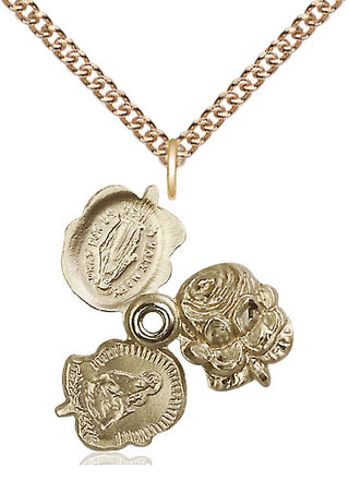 14kt Gold Rosebud Medal