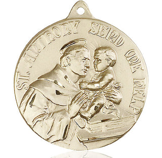 14kt Gold Filled Saint Anthony Medal Engraved Catholic Saint Jewelry