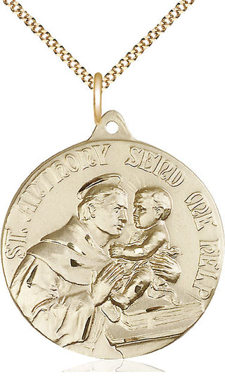 14kt Gold Filled Saint Anthony Medal Catholic Jewelry Engraved Catholic Saint Jewelry