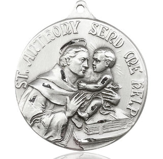 Sterling Silver Saint Anthony Medal Catholic Jewelry Engraved Catholic Saint Jewelry
