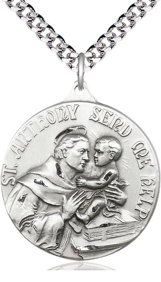 Sterling Silver Saint Anthony Medal Catholic Jewelry Engraved Catholic Saint Jewelry