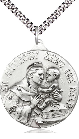 Sterling Silver Saint Anthony Medal Catholic Jewelry Engraved Catholic Saint Jewelry