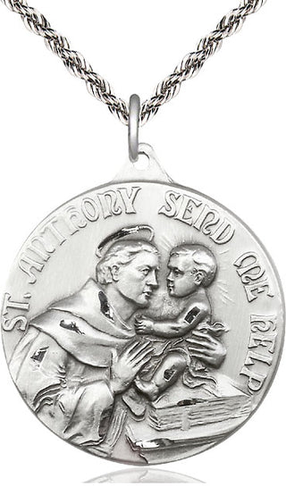 Sterling Silver Saint Anthony Medal Catholic Jewelry Engraved Catholic Saint Jewelry