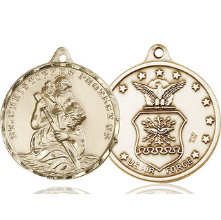 14kt Gold Saint Christopher Air Force Medal
